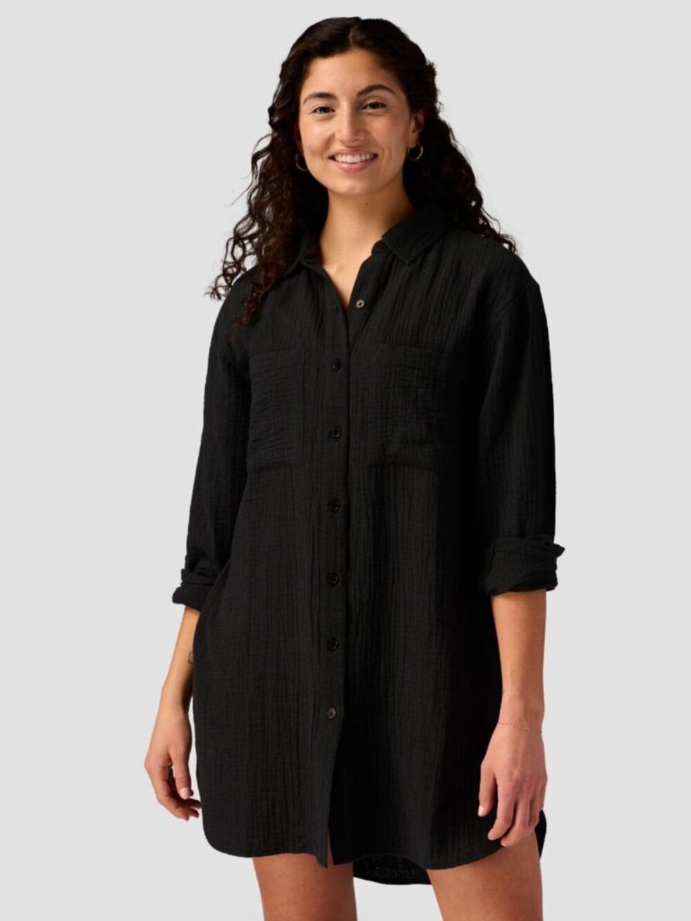 Backcountry Long Cotton Gauze Long-Sleeve Button-Down - Size Small